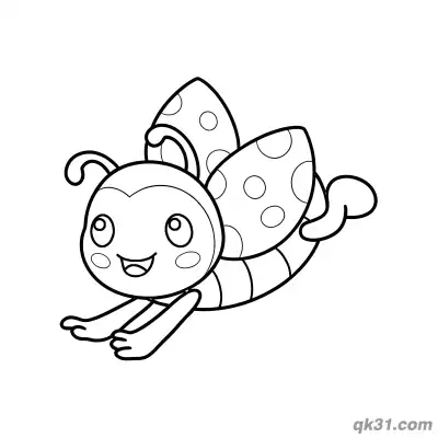 Crawling Ladybug Gliding Forward Coloring Page