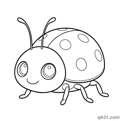 Cute Simple Ladybug Standing Coloring Page