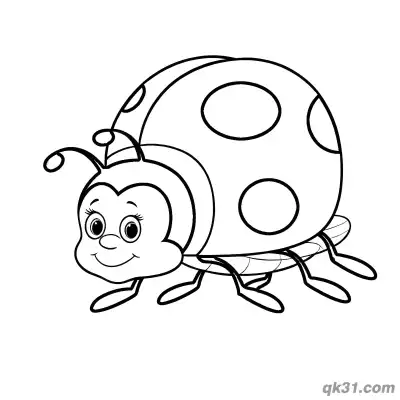 Elegant Ladybug with Long Eyelashes Coloring Page