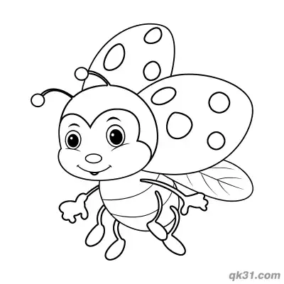 Flying Ladybug with Outstretched Arms Coloring Page