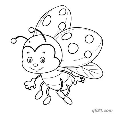 Flying Ladybug with Spotted Wings Coloring Page