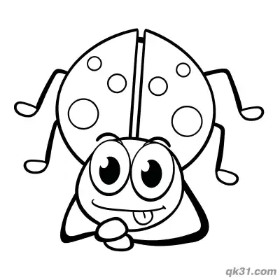 Playful Ladybug Sticking Tongue Out Coloring Page