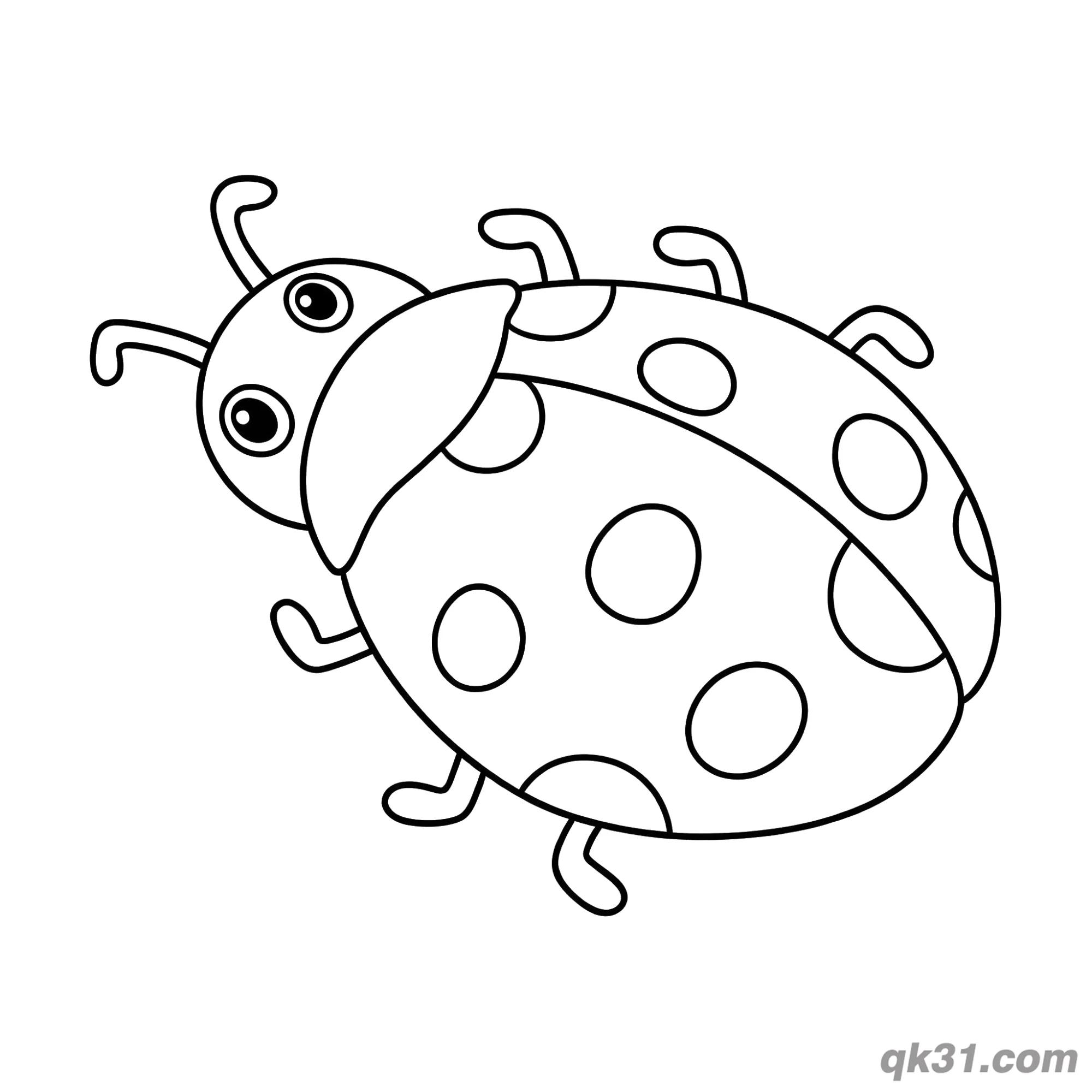 Simple Side Top Realistic Ladybug Coloring Page – Free Printable Coloring Page for Kids and Adults