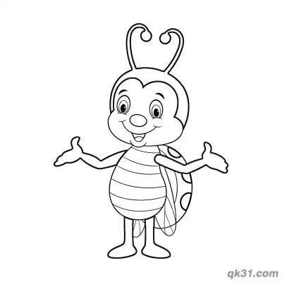 Free printable Standing Ladybug with Open Arms Welcome Coloring Page coloring page
