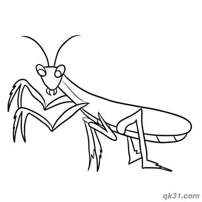Free printable Simple Lying Down Praying Mantis Coloring Page coloring page