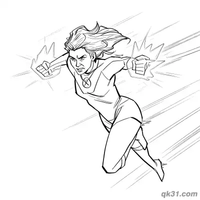 Free printable Action-Packed Atom Eve Dashing Coloring Page coloring page