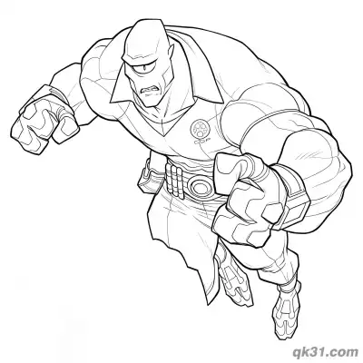 Free printable Allen The Alien Invincible Battle Stance Coloring Page coloring page