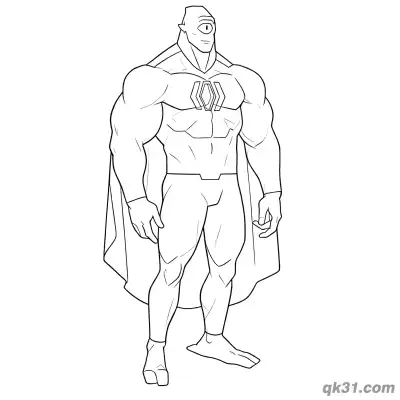 Free printable Allen The Alien Invincible Superhero Cape Coloring Page coloring page