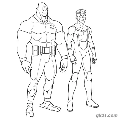 Free printable Allen The Alien Invincible With Companion Duo Coloring Page coloring page
