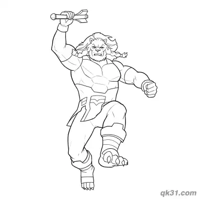 Free printable Airborne Battle Beast Raising Spear Weapon Invincible Coloring Page coloring page