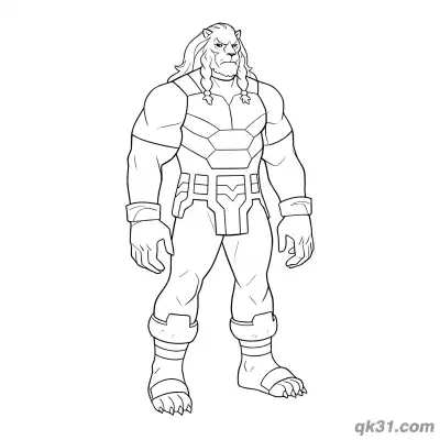 Free printable Basic Standing Pose Battle Beast Invincible Coloring Page coloring page
