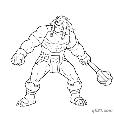 Free printable Battle Ready Battle Beast Gripping Hammer Invincible Coloring Page coloring page