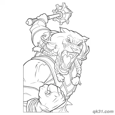 Free printable Closeup Roaring Face Battle Beast Teeth Invincible Coloring Page coloring page