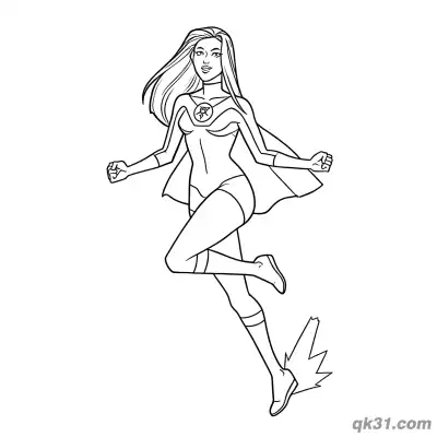 Free printable Floating Atom Eve Heroic Pose Coloring Page coloring page