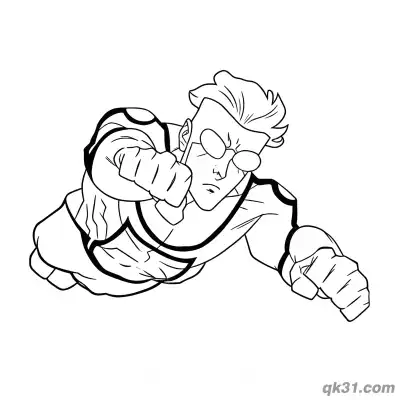 Free printable Invincible Mark Grayson Battle Dive Coloring Page coloring page