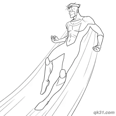 Free printable Invincible Mark Grayson Cape Speed Flight Coloring Page coloring page