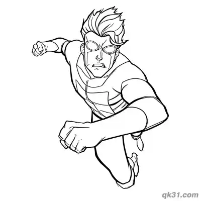 Free printable Invincible Mark Grayson Dash Attack Coloring Page coloring page