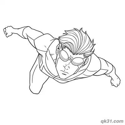 Free printable Invincible Mark Grayson Diving Flight Coloring Page – Free Printable PDF 🦸‍♂️ coloring page