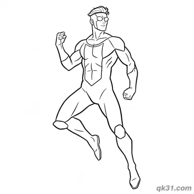 Free printable Invincible Mark Grayson Jumping Battle Coloring Page coloring page