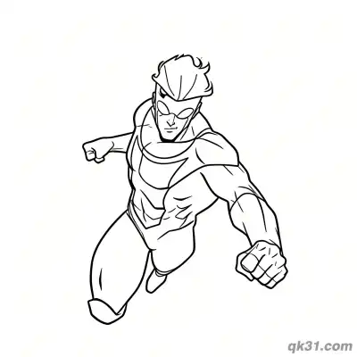 Free printable Invincible Mark Grayson Punch Attack Coloring Page coloring page