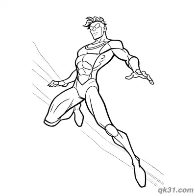 Free printable Invincible Mark Grayson Speed Dash Flight Coloring Page coloring page