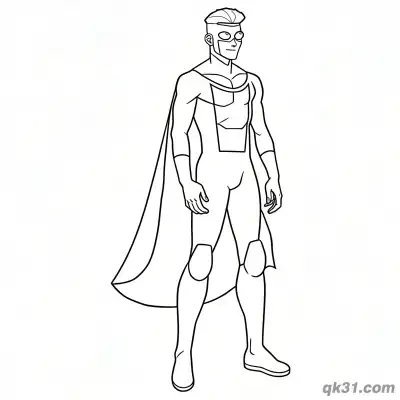 Free printable Invincible Mark Grayson Standard Pose Coloring Page coloring page