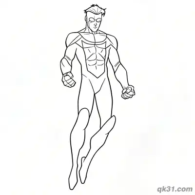 Free printable Invincible Mark Grayson Standing Flight Coloring Page coloring page