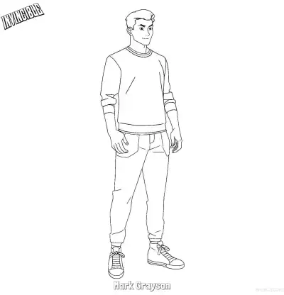 Free printable Mark Grayson  Coloring Page - Free Printable Invincible PDFS Coloring Sheets coloring page