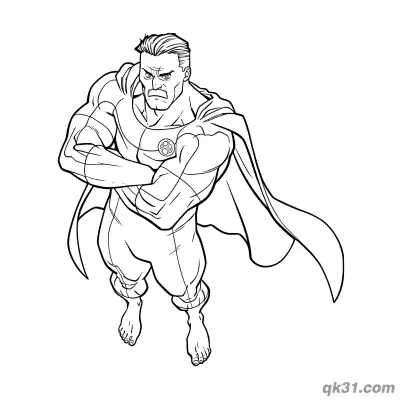 Free printable Omni Man Crossed Arms Overhead View Invincible Coloring Page coloring page
