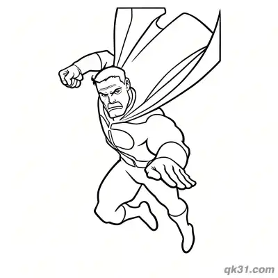 Free printable Omni Man Flying Combat Pose Invincible Coloring Page coloring page