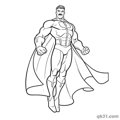 Free printable Omni Man Full Body Fists Clenched Standing Coloring Page coloring page