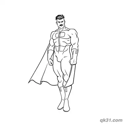 Free printable Simple Omni Man Full Body Standing Coloring Page coloring page