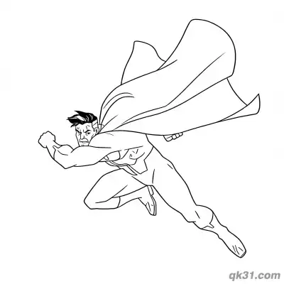 Free printable Omni Man High Speed Flying Dynamic Coloring Page coloring page