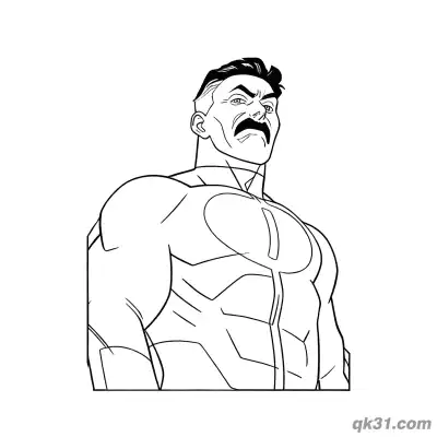 Free printable Omni Man Looking Up Half Body Invincible Coloring Page coloring page