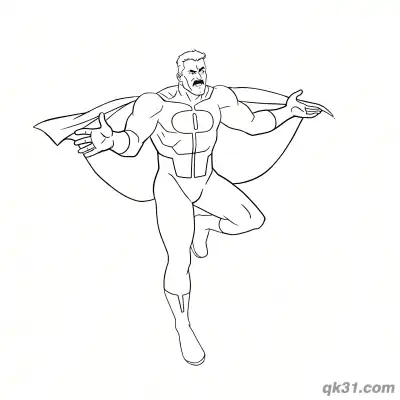 Free printable Omni Man Open Arms Speech Pose Invincible Coloring Page coloring page