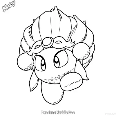 Free printable Bandana Waddle Dee 3 Coloring Page - Free Printable Kirby PDFS Coloring Sheets coloring page
