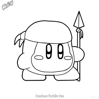 Free printable Bandana Waddle Dee 4 Coloring Page - Free Printable Kirby PDFS Coloring Sheets coloring page