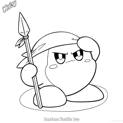 Free printable Bandana Waddle Dee 5 Coloring Page - Free Printable Kirby PDFS Coloring Sheets coloring page