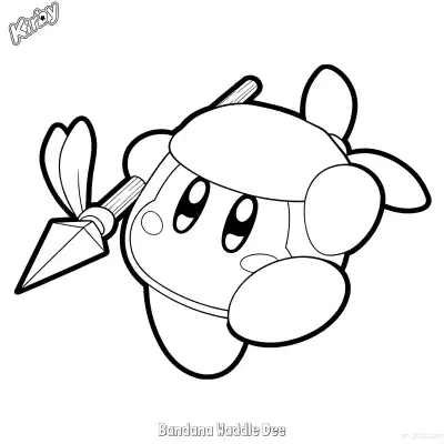 Free printable Bandana Waddle Dee 7 Coloring Page - Free Printable Kirby PDFS Coloring Sheets coloring page