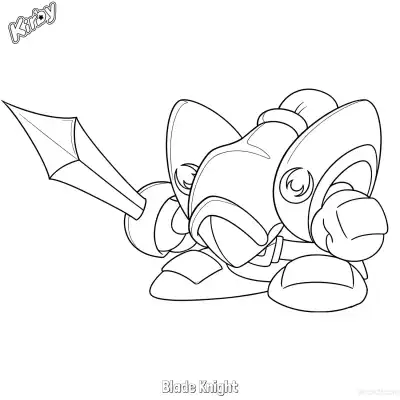 Free printable Blade Knight  Coloring Page - Free Printable Kirby PDFS Coloring Sheets coloring page