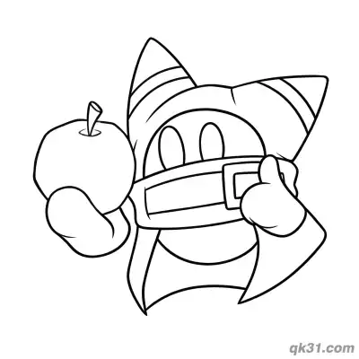 Free printable Happy Magolor Holding Big Apple Coloring Page coloring page