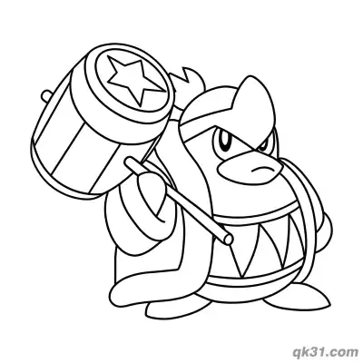 Free printable King Dedede Alternate Colors Coloring Page coloring page