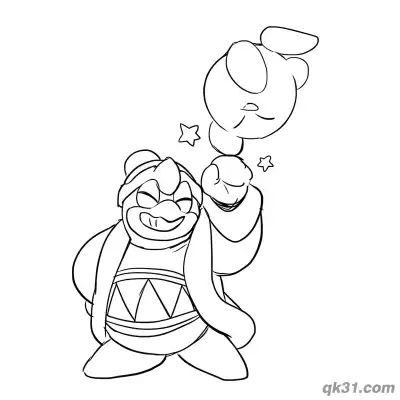 Free printable King Dedede Classic Colors Coloring Page coloring page