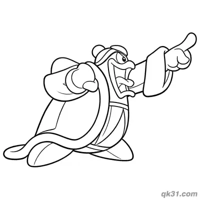 Free printable King Dedede Full Color Palette Coloring Page coloring page