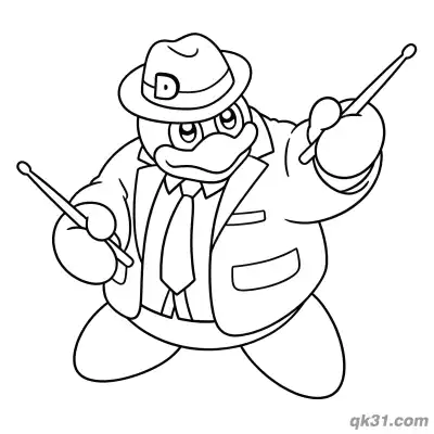 Free printable King Dedede Eye Color Close Up Coloring Page coloring page