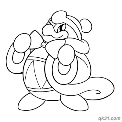 Free printable Kirby and King Dedede Standing Together Coloring Page coloring page