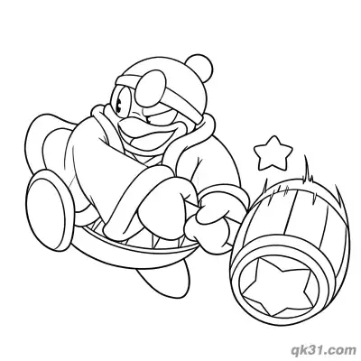 Free printable King Dedede Roaring Attack Coloring Page coloring page