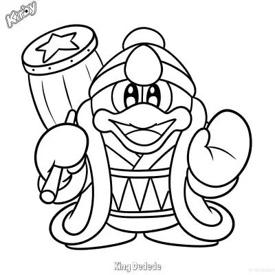 Free printable King Dedede 13 Coloring Page - Free Printable Kirby PDFS Coloring Sheets coloring page