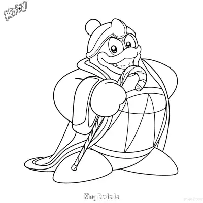 Free printable King Dedede 3 Coloring Page - Free Printable Kirby PDFS Coloring Sheets coloring page