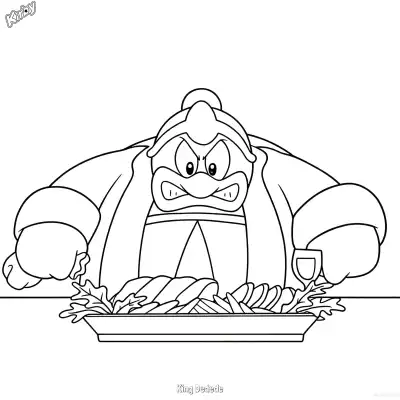 Free printable King Dedede 6 Coloring Page - Free Printable Kirby PDFS Coloring Sheets coloring page